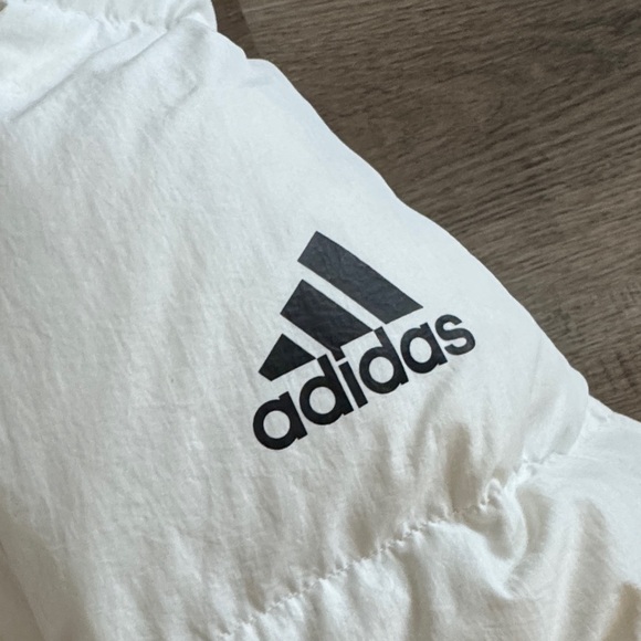 Adidas White Quilted Puffef Jacket - Picture 4 of 6